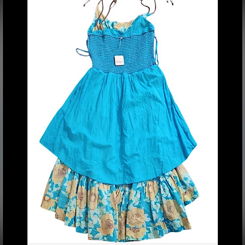 NWT Free People Adriel Tie Strap Tiered Midi Dress L - Picture 9 of 10
